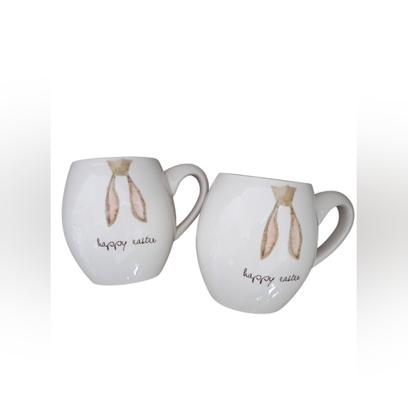 Rae Dunn Ceramic Set Of 2 "Happy Easter" Mugs - Picture 5 of 5